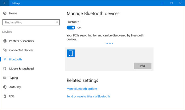 Blockbeitrag Bluetooth Win10 Settings