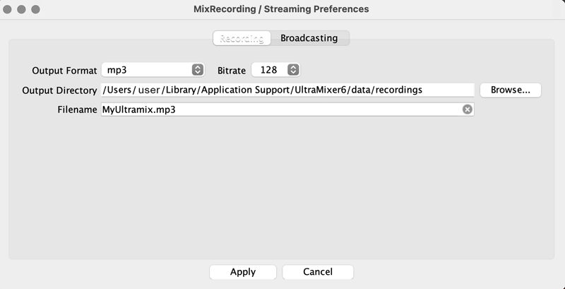 Recording-Settings