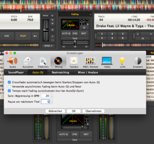 Ultramixer 6 Auto DJ Settings
